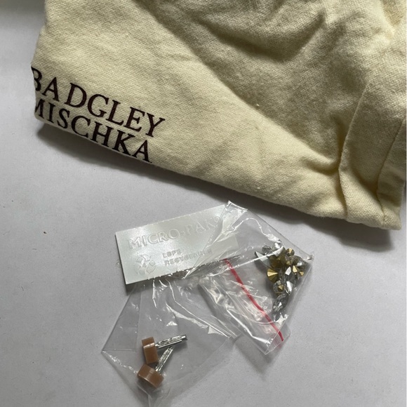 Badgley Mischka Kali Heels White Ivory Satin with Jewels - Evening Wedding Sz 5 - Picture 16 of 16